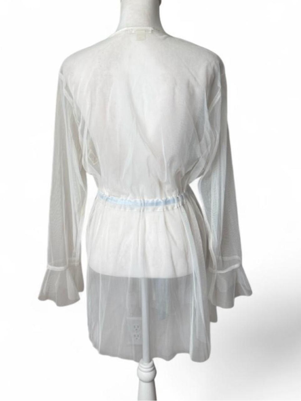 Ivory Mesh Bridal Robe - Picture 7 of 8